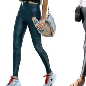 Spanx Faux Leather Legging Women's Size Large High Waist‎ Pull On Black Pants